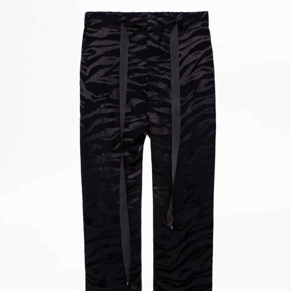 Zadig & Voltaire Black and Red Straight Leg Pants - Picture 3 of 8